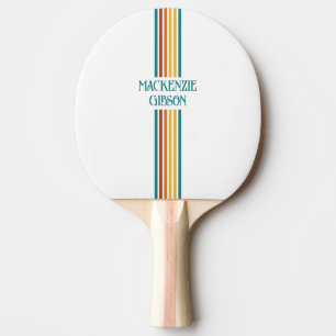 Retro Monogrammerade Minimalistiska Ränder Pingisracket