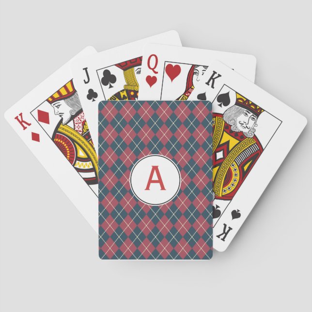 Retro Monogrammerade Spelkort (Baksidan)