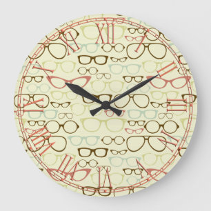 Retro monokelHipster Stor Klocka