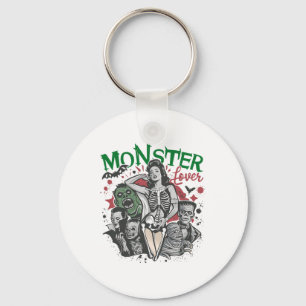 Retro Monster Älskare Halloween Spooky Season Nyckelring