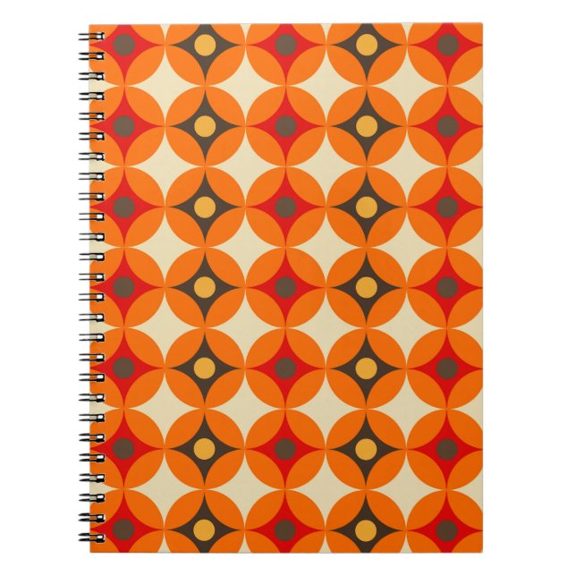 Retro Mönster Arbetsbok Anteckningsbok (Framsidan)