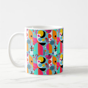 Retro mönster-design kaffemugg