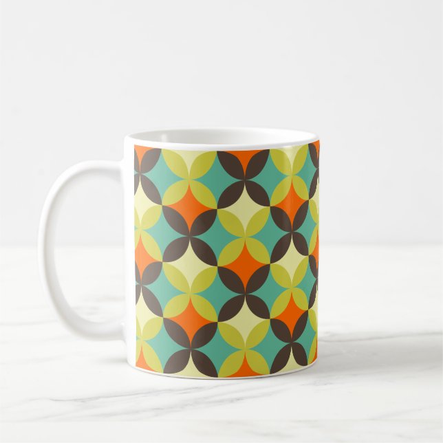 Retro mönster färgad kaffemugg (Vänster)