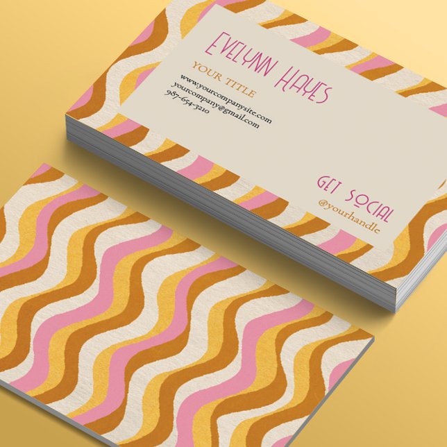 Retro Mönster Feminine Visitkort (Skapare uppladdad)
