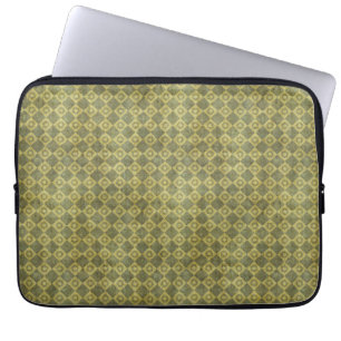 Retro mönster för Grungegröntdiamant Laptop Sleeve