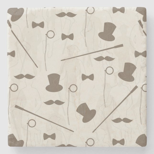 Retro mönster för man 2 underlägg sten (Framsidan)