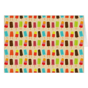 Retro mönster för roliga och färgrika Popsicles OBS Kort