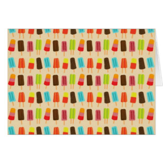 Retro mönster för roliga och färgrika Popsicles OBS Kort