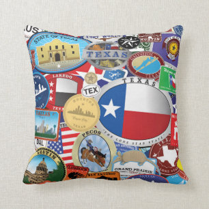 Retro mönster för vintageTexas klistermärke Kudde