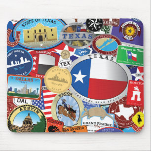 Retro mönster för vintageTexas klistermärke Musmatta