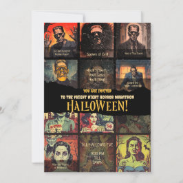 Retro Monster Movie Horror Halloween fest Inbjudningar