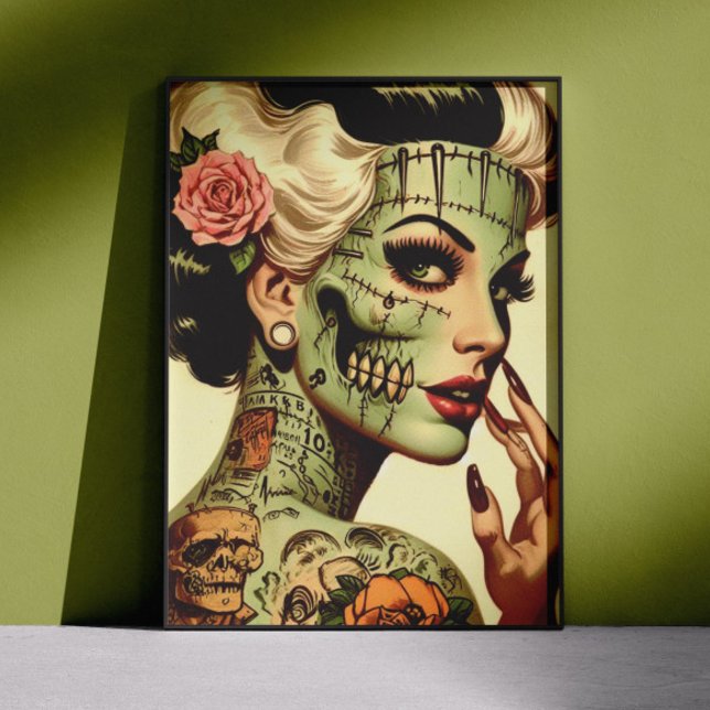 Retro Monster Pin-up Poster (Skapare uppladdad)