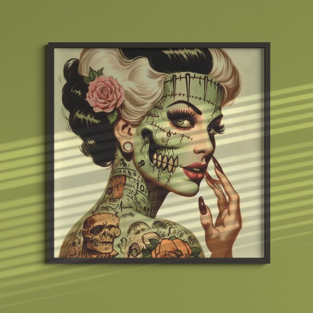Retro Monster Pin-up Poster (Skapare uppladdad)