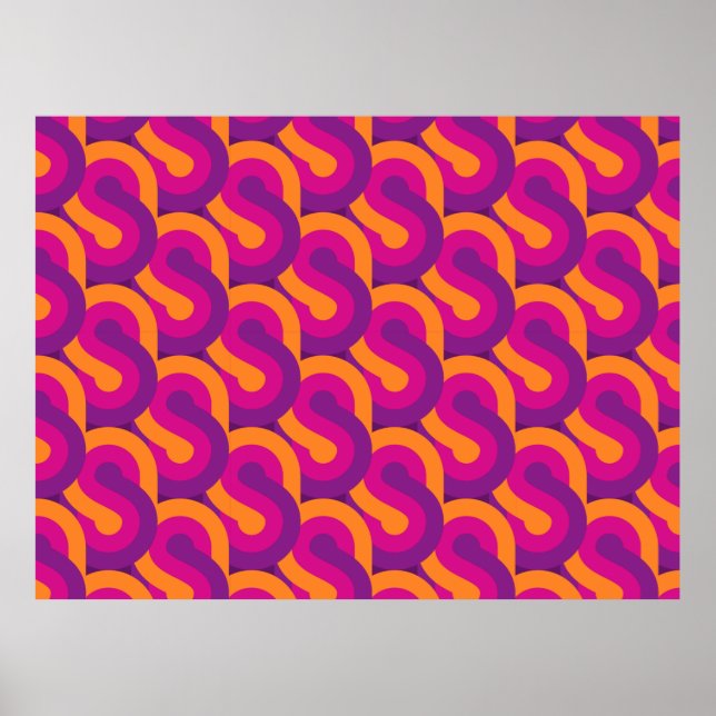 Retro mönster retro mönster poster (Framsidan)