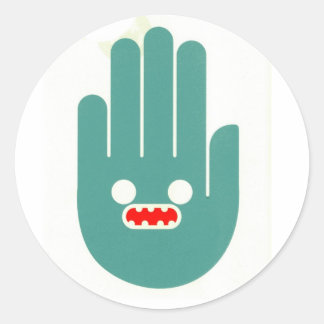 retro monster runt klistermärke
