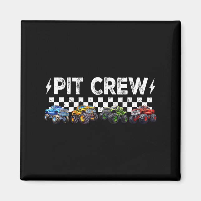 Retro Monster Truck Family T Crew Matching Birthda Magnet (Framsidan)
