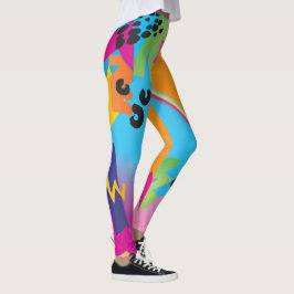 Retro Mönster Yoga Byxor Leggings