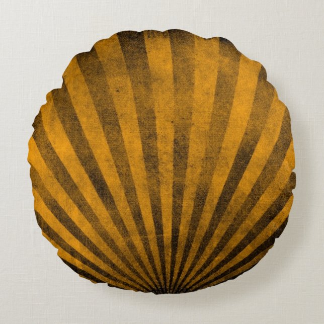 Retro mönsterbakgrund rund kudde (Framsidan)