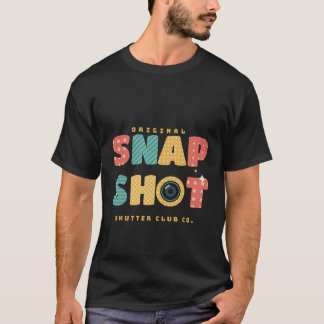 Retro Mönstrad Kamera Bokstäver ögonblicksbild T Shirt