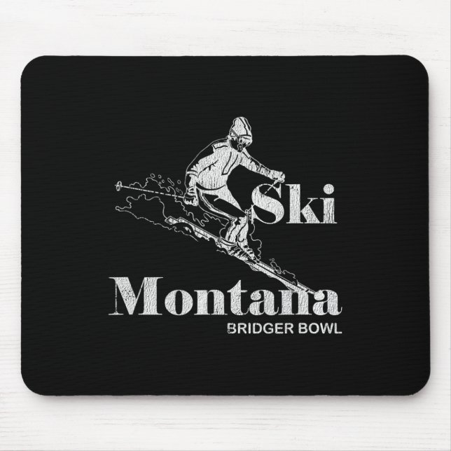 Retro Montana Bridger Bowl Skiing Tee Musmatta (Framsidan)