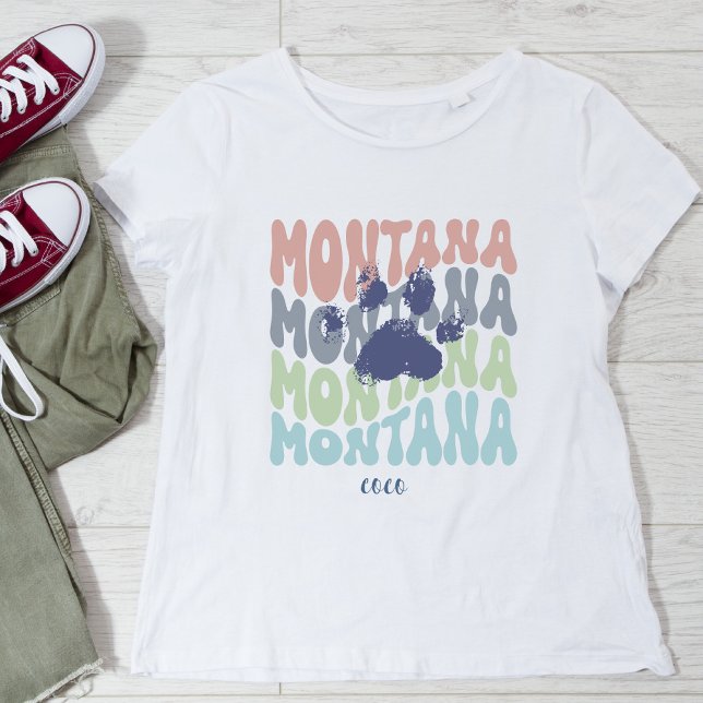 Retro Montana Hund Mamma T-Shirt (Skapare uppladdad)