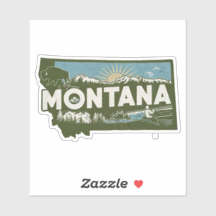 Retro Montana State Car Sticker Klistermärken