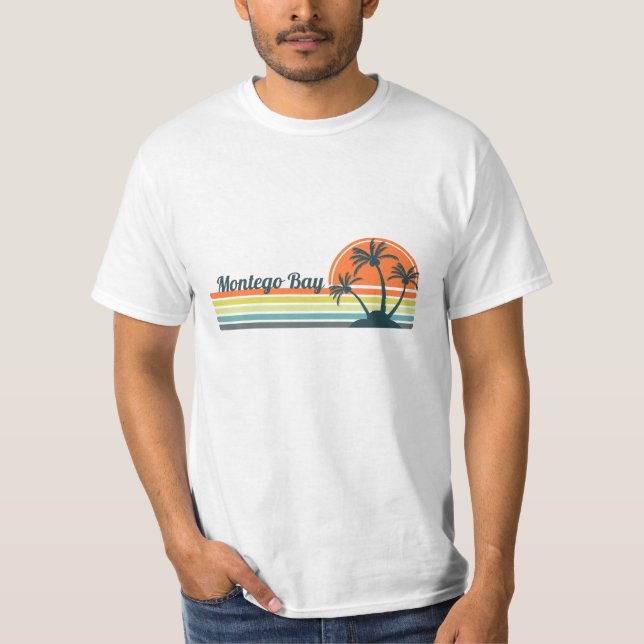 Retro Montego Bay Sunset T-Shirt (Framsida)