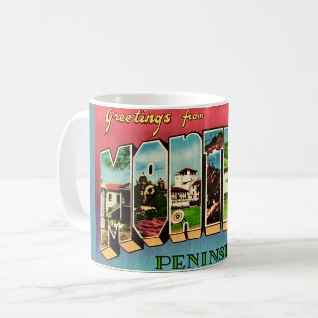 Retro Monterey California Hälsning Mugg (Framsida vänster)