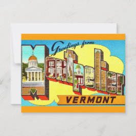 Retro Montpelier Vermont  Vykort