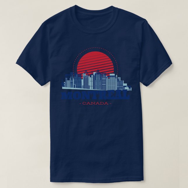 Retro Montreal Canada Skyline T Shirt (Design framsida)