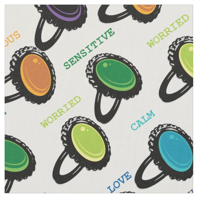 Retro Mood Ring Mönster Tyg (Närbild)