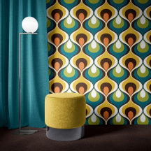 Retro Mood Teal Orange Grönt Gult Brown