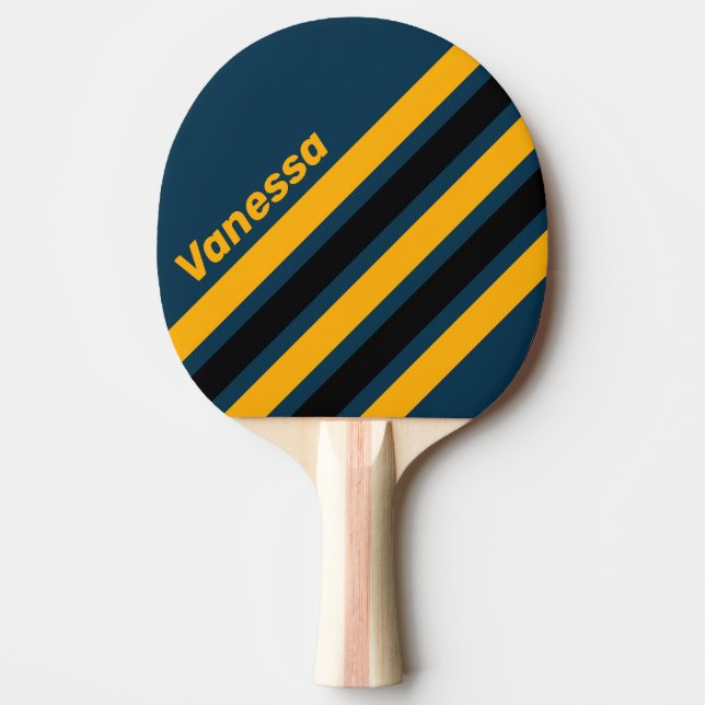 Retro Moonlit Tide Angled Striping with Name Pingisracket (Framsidan)