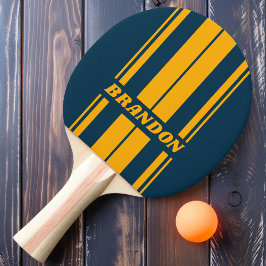 Retro Moonlit Tide Dual Board Stripes med namn Pingisracket
