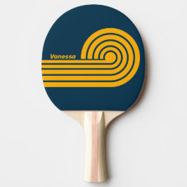 Retro Moonlit Tide Dual Curl-ränder med namn Pingisracket