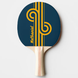 Retro Moonlit Tide Dubbelrandig Loop med Namn Pingisracket