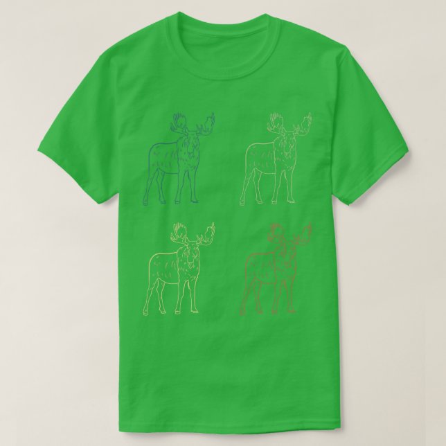 Retro Moose 1 T Shirt (Design framsida)