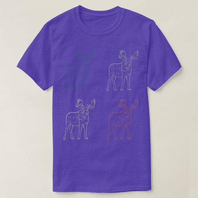 Retro Moose 1 T Shirt (Design framsida)