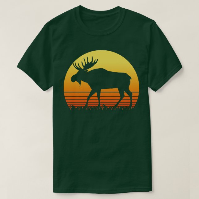 Retro Moose Sol Silhouette T Shirt (Design framsida)
