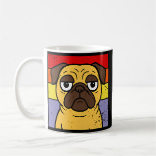 Retro Mops Sarksint Dumt Valp Hundälskare Humor Kaffemugg
