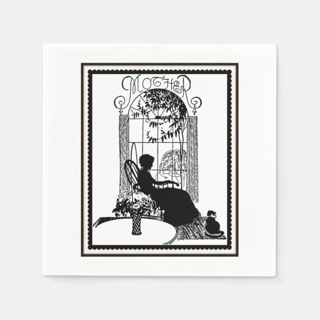 Retro Mor Silhouette Pappersservett (Framsidan)