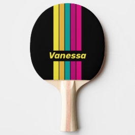 Retro Mörk 80-tals Pin Streckad med Namn Pingisracket
