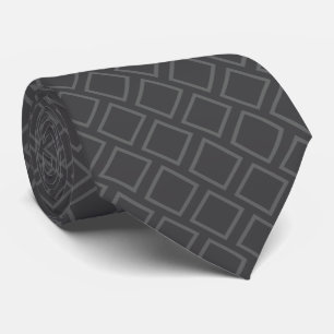 Retro-Mörk-fyrkanter på Mörk-Grått-halsband Slips
