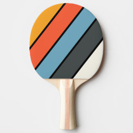 Retro Mörk Regnbåge Fet Randig Pingisracket