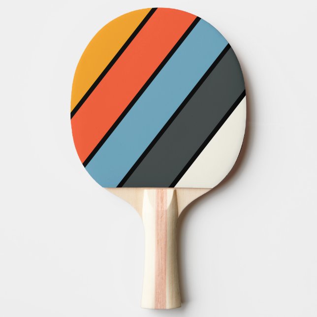 Retro Mörk Regnbåge Fet Randig Pingisracket (Framsidan)