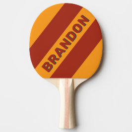 Retro Mörk Teal Stänk Fet Ränder med Namn Pingisracket