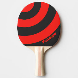 Retro Mörk Tre Cirklar Rand med Namn Pingisracket