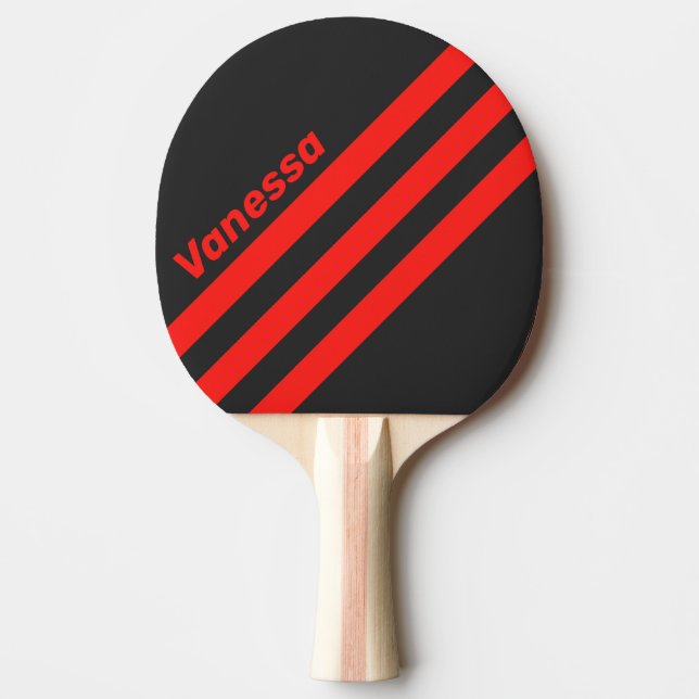 Retro Mörk Trekantig Rand med Namn Pingisracket (Framsidan)
