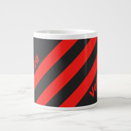 Retro Mörka Trekantiga Ränder med Namn Jumbo Mugg