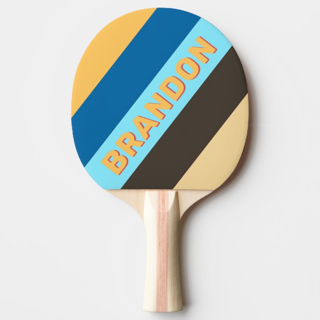 Retro Morrar Fet Randig med Namn Pingisracket (Framsidan)